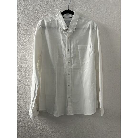 Topman Other - TOPMAN Men's White Stretch Long Sleeve Button‎ Down Dress Shirt Size Large